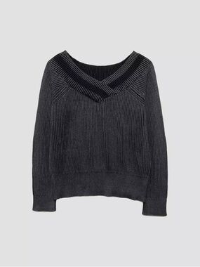 Rag & bone dawn off the shoulder grey sweater medium